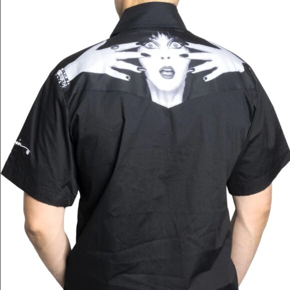 Elvira Classic Logo Black Western Button Up Men's Shirt S-M-L-XL-2XL-3XL-4XL NWT - Picture 5 of 5